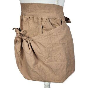 Harvest‎ Produce Apron One Size Tie Back Tan Beige Garden Apple Picking New
